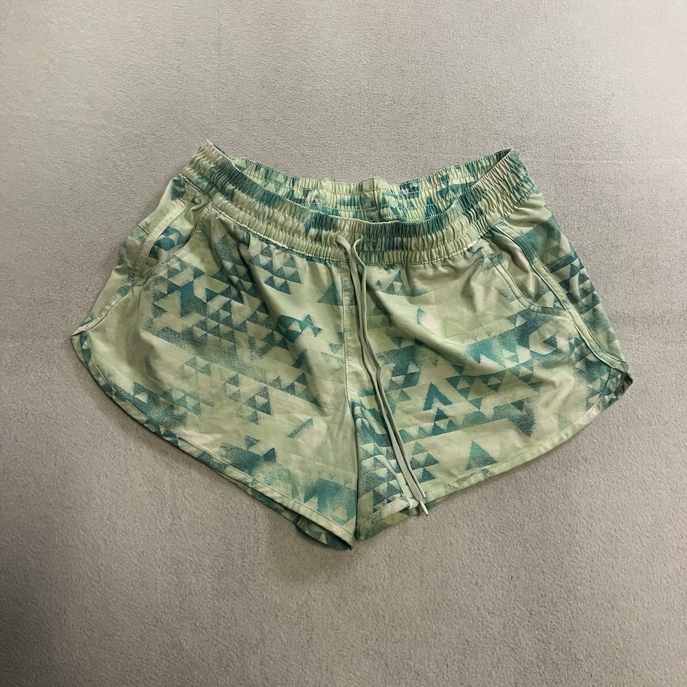 Columbia Bogata Bay Shorts Women's Size Large Geometric Green 3" Omni Shade